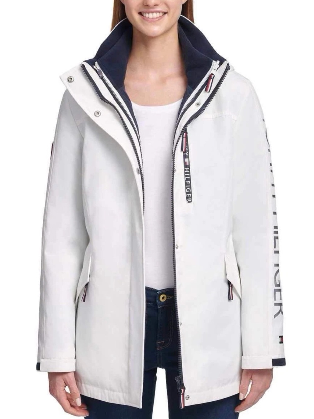 Tommy Hilfiger Women’s White 3-in-1 All Weather System Jacket Size Large
